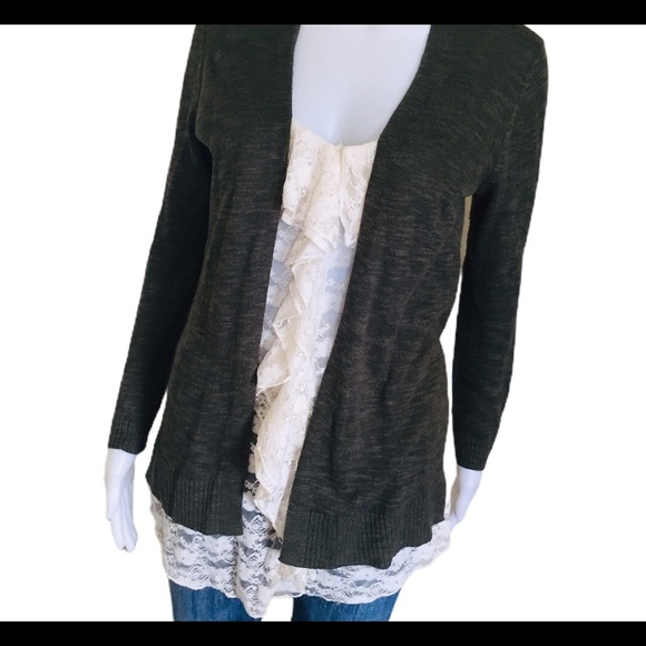 GAP Sweater/Cardigan With Open Front & Long Sleeves Olive Green Size XS - Picture 7 of 12